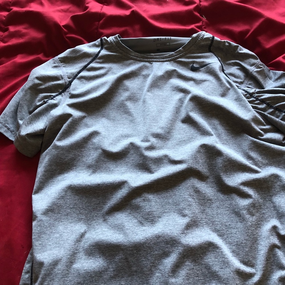 Grey Nike pro combat tee